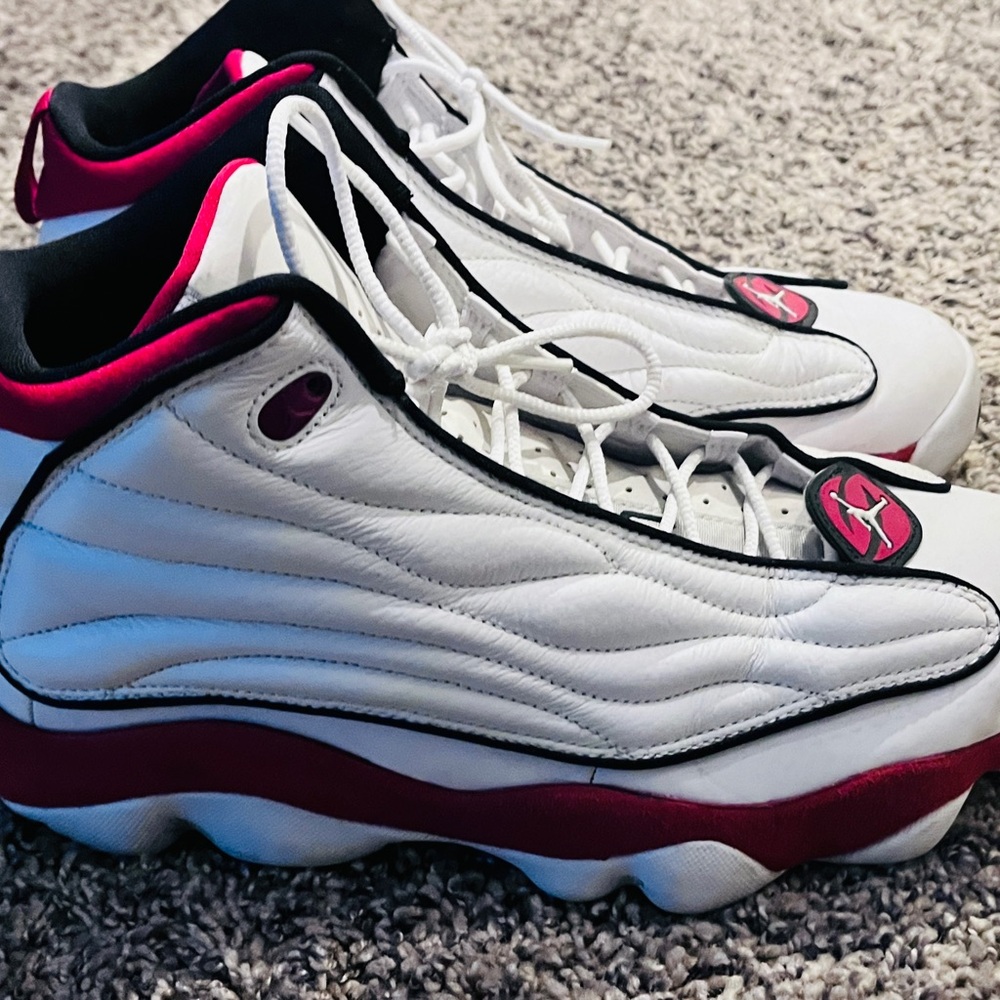 White and Red Athletic Sneakers